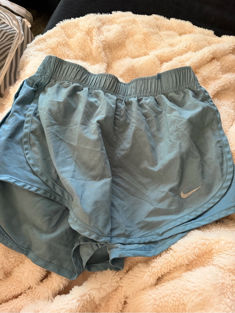 Nike Women’s Teal Athletic Shorts with Silver Swoosh